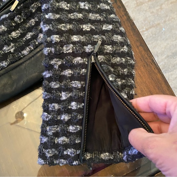 The Limited Tweed Like and Vegan Leather Biker Jacket - Picture 10 of 13